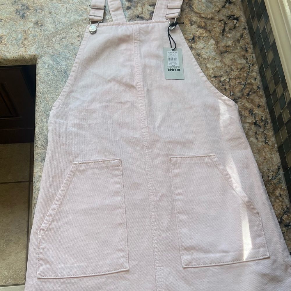 Light Pink Overall Dress with Pockets